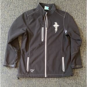 Cowgirl Hardware Women's M Embellished Cross Western Ranch Zip Up Jacket